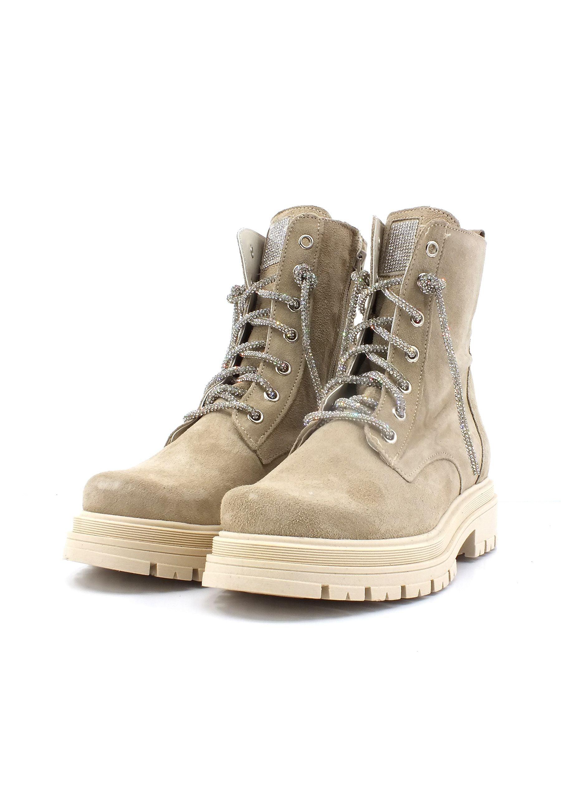 DIVINE FOLLIE Stivaletto Anfibio Donna Beige DF2301 - Sandrini Calzature e Abbigliamento