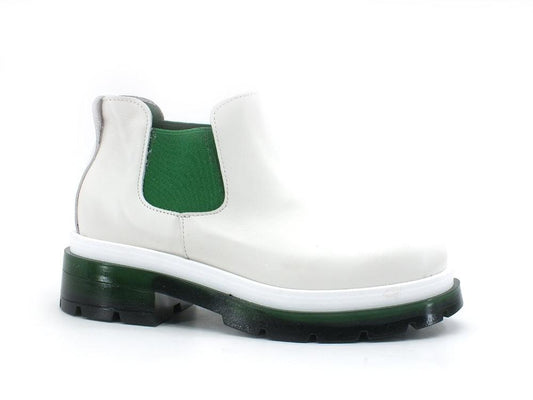 DIVINE FOLLIE Stivaletto Polacco Carrarmato Bicolor White Green CD01 - Sandrini Calzature e Abbigliamento