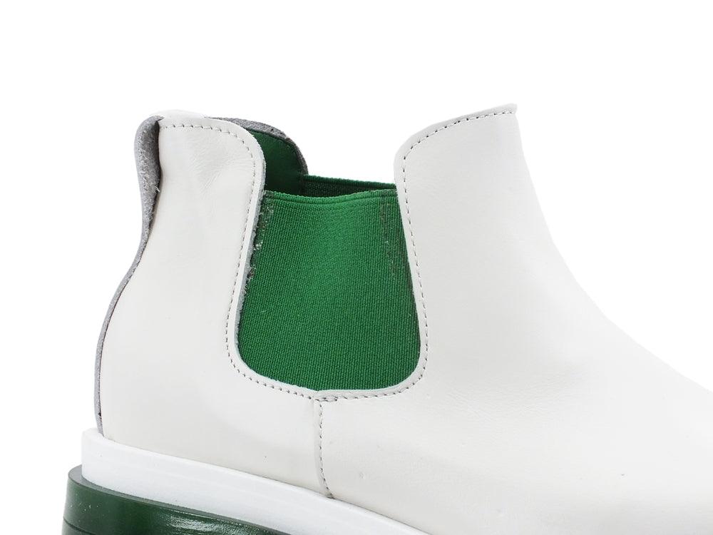 DIVINE FOLLIE Stivaletto Polacco Carrarmato Bicolor White Green CD01 - Sandrini Calzature e Abbigliamento