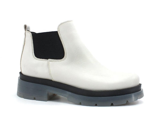 DIVINE FOLLIE Stivaletto Polacco Elastici Bicolor Carrarmato Off White Ice DFB04 - Sandrini Calzature e Abbigliamento