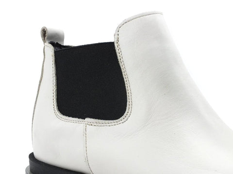 DIVINE FOLLIE Stivaletto Polacco Elastici Bicolor Carrarmato Off White Ice DFB04 - Sandrini Calzature e Abbigliamento