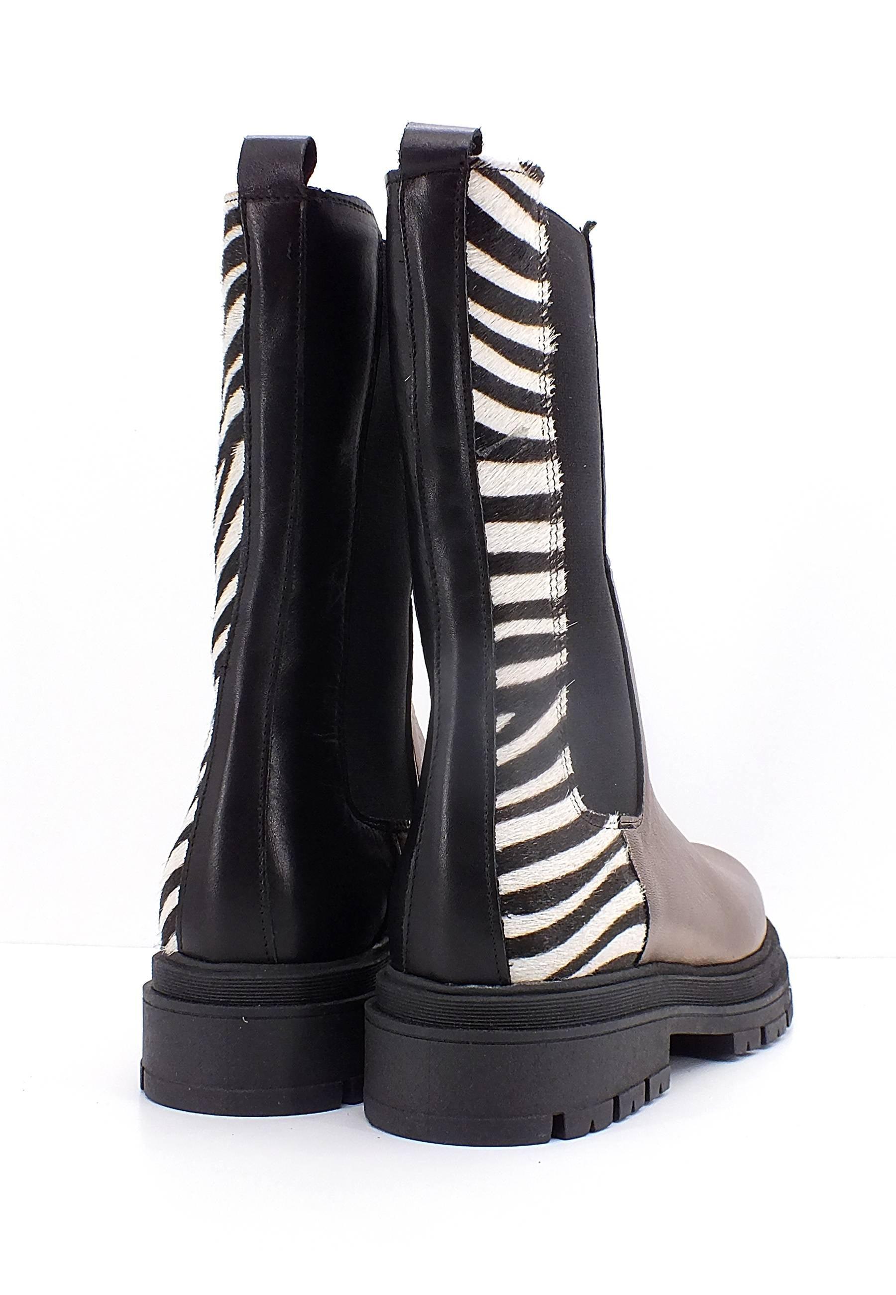 DIVINE FOLLIE Stivaletto Polacco Hi Donna Fantasia Zebrato DF639 - Sandrini Calzature e Abbigliamento