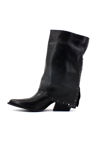 DIVINE FOLLIE Stivaletto Texano Borchie Nero A11 - Sandrini Calzature e Abbigliamento