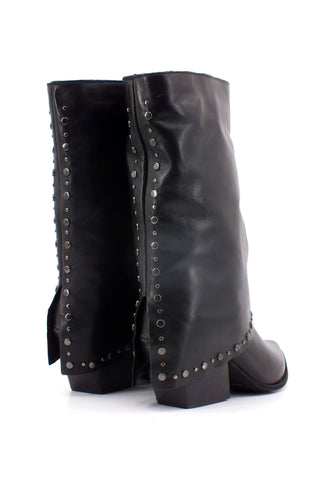 DIVINE FOLLIE Stivaletto Texano Borchie Nero A11 - Sandrini Calzature e Abbigliamento