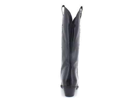 DIVINE FOLLIE Texano Alto Crosta Borchie Nero 17173 - Sandrini Calzature e Abbigliamento