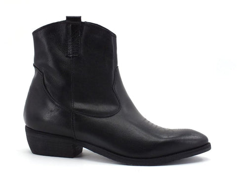 DIVINE FOLLIE Texano Pelle Ricamo Nero DF611 - Sandrini Calzature e Abbigliamento