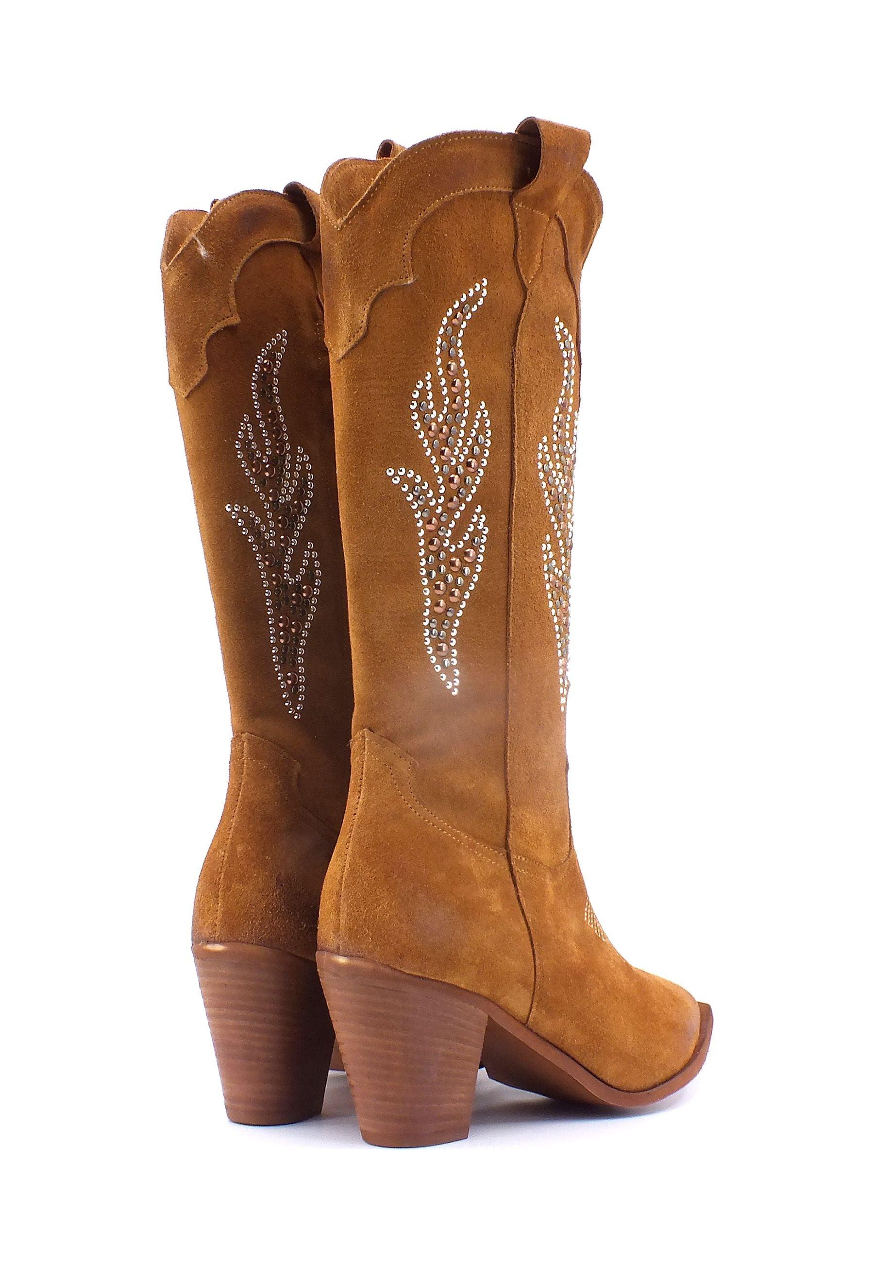 DIVINE FOLLIE Texano Ricamo Donna Cuoio ILARY4 - Sandrini Calzature e Abbigliamento