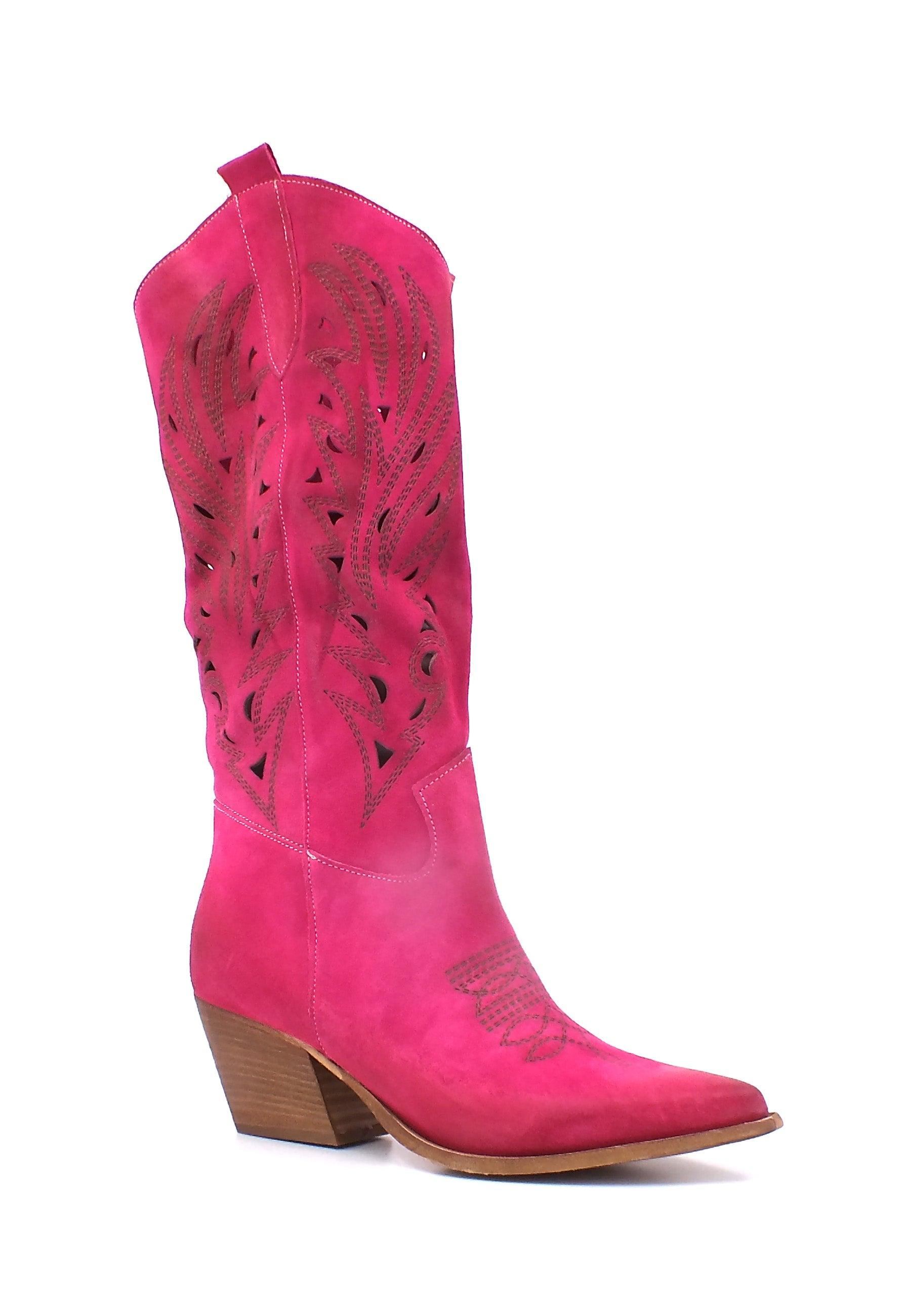 DIVINE FOLLIE Texano Ricamo Donna Fuxia DF2323 - Sandrini Calzature e Abbigliamento
