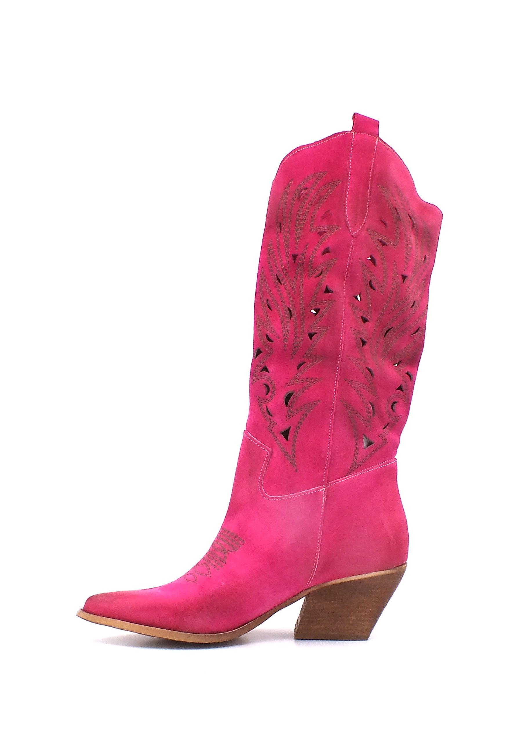 DIVINE FOLLIE Texano Ricamo Donna Fuxia DF2323 - Sandrini Calzature e Abbigliamento