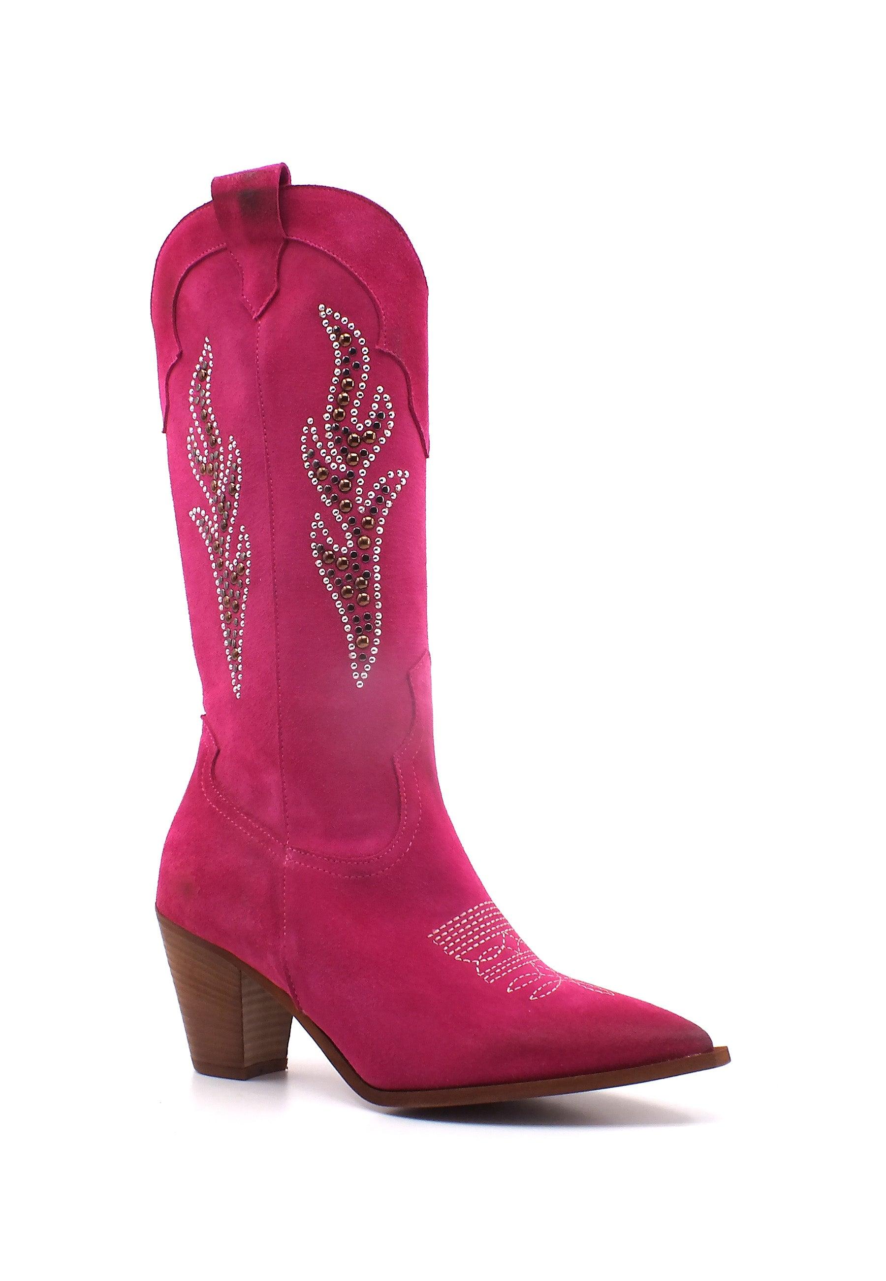 DIVINE FOLLIE Texano Ricamo Donna Fuxia ILARY4 - Sandrini Calzature e Abbigliamento