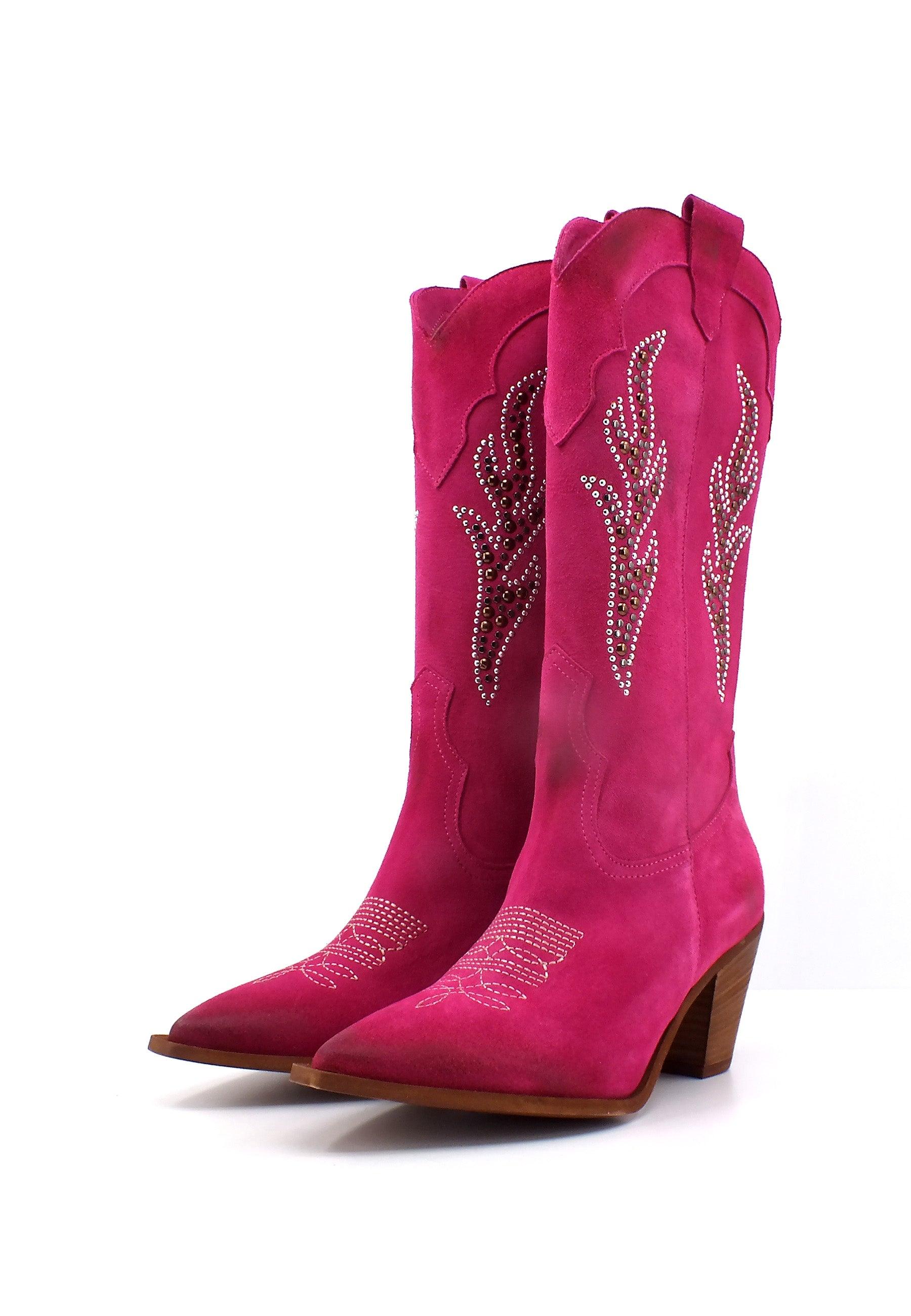 DIVINE FOLLIE Texano Ricamo Donna Fuxia ILARY4 - Sandrini Calzature e Abbigliamento
