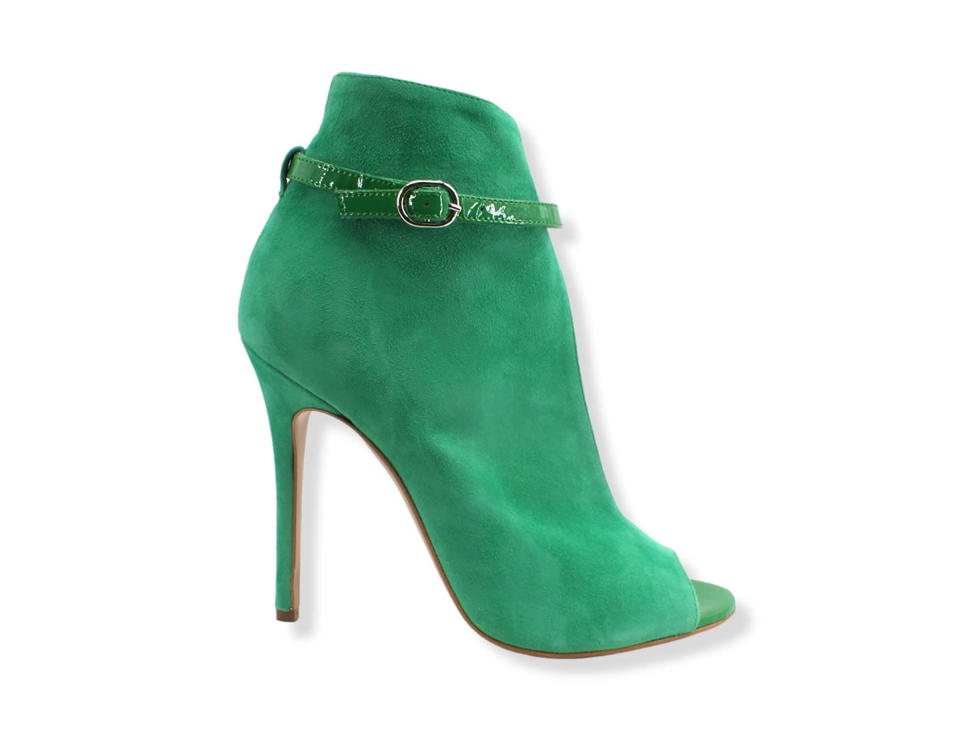 DIVINE FOLLIE Tronchetto Tacco Alto Fibbia Verde ATTRAENTE - Sandrini Calzature e Abbigliamento