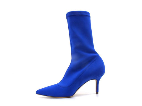 DIVINE FOLLIE Tronchetto Tacco Punta Bluette Blu MIRIAM - Sandrini Calzature e Abbigliamento