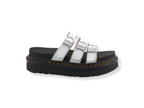 DR. MARTENS Blaire Slide 3 Fibbie Ciabatta Donna White BLAIRE-25456100 - Sandrini Calzature e Abbigliamento