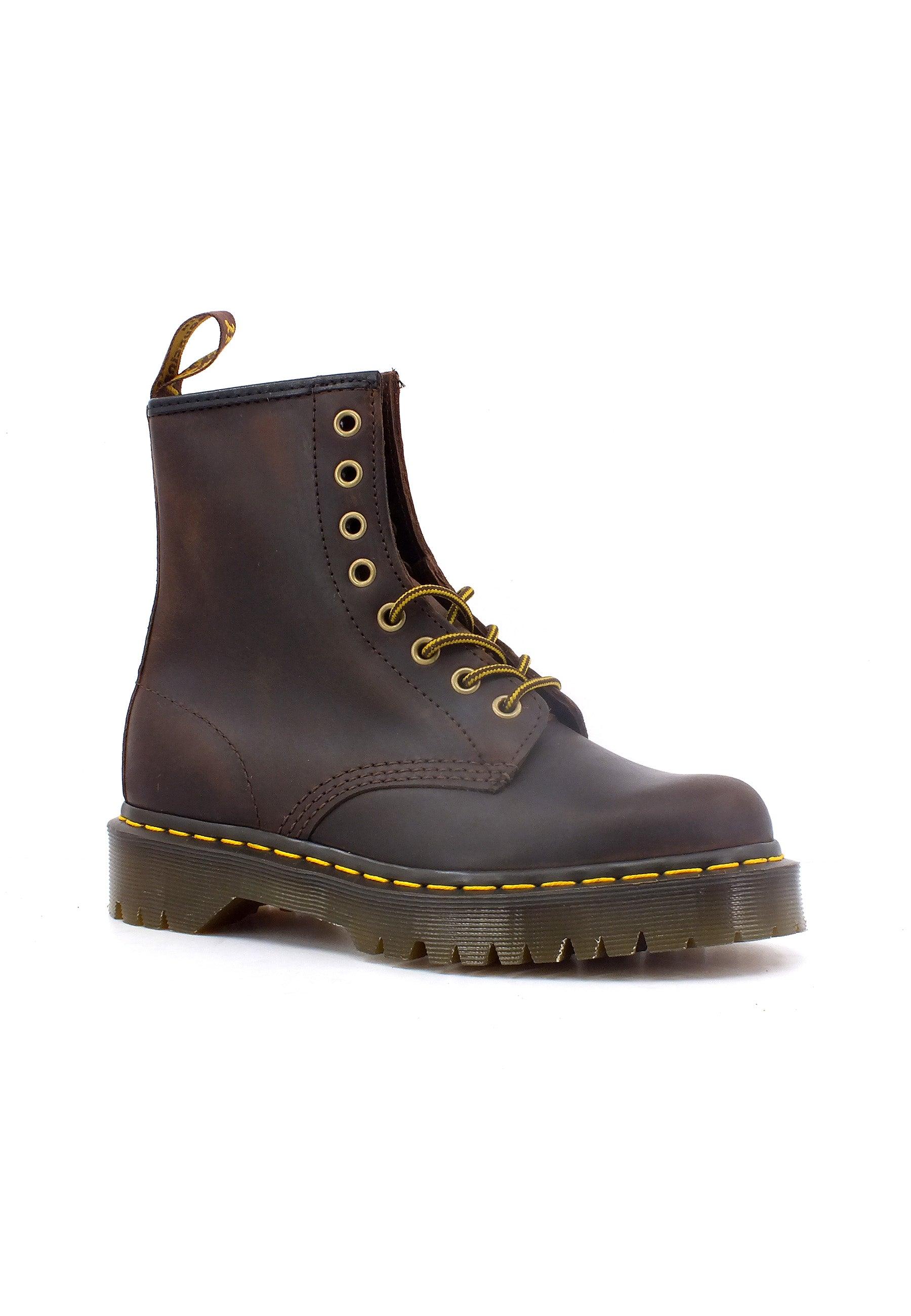 DR. MARTENS Crazy Horse Stivaletto Anfibio Donna Dark Brown 1460-BEX-27894201 - Sandrini Calzature e Abbigliamento