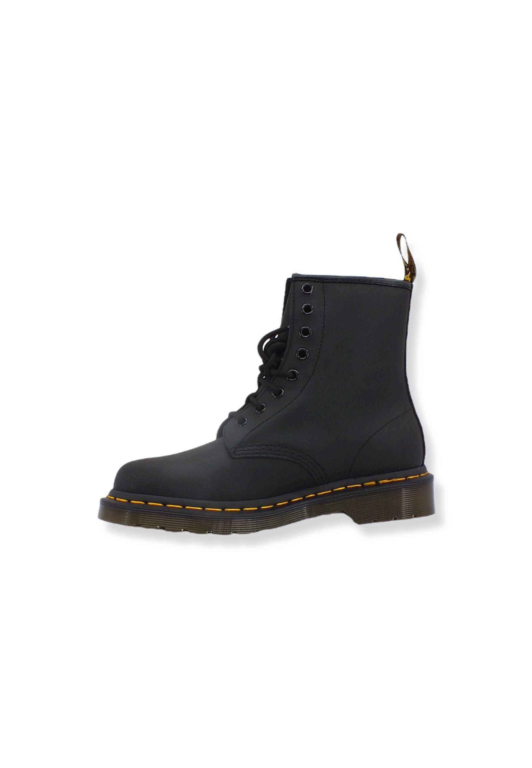 DR. MARTENS Greasy Stivaletto Anfibio Donna 8 Fori Black 1460-11822003 - Sandrini Calzature e Abbigliamento