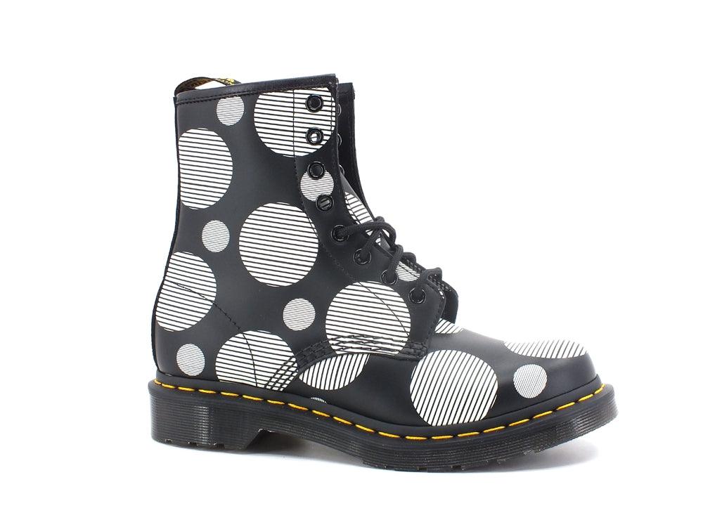 DR. MARTENS Polka Dot Smooth Anfibio Pois Black White 1460-26876009 - Sandrini Calzature e Abbigliamento