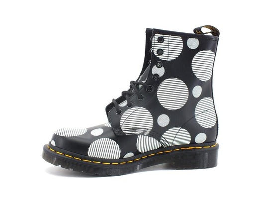 DR. MARTENS Polka Dot Smooth Anfibio Pois Black White 1460-26876009 - Sandrini Calzature e Abbigliamento