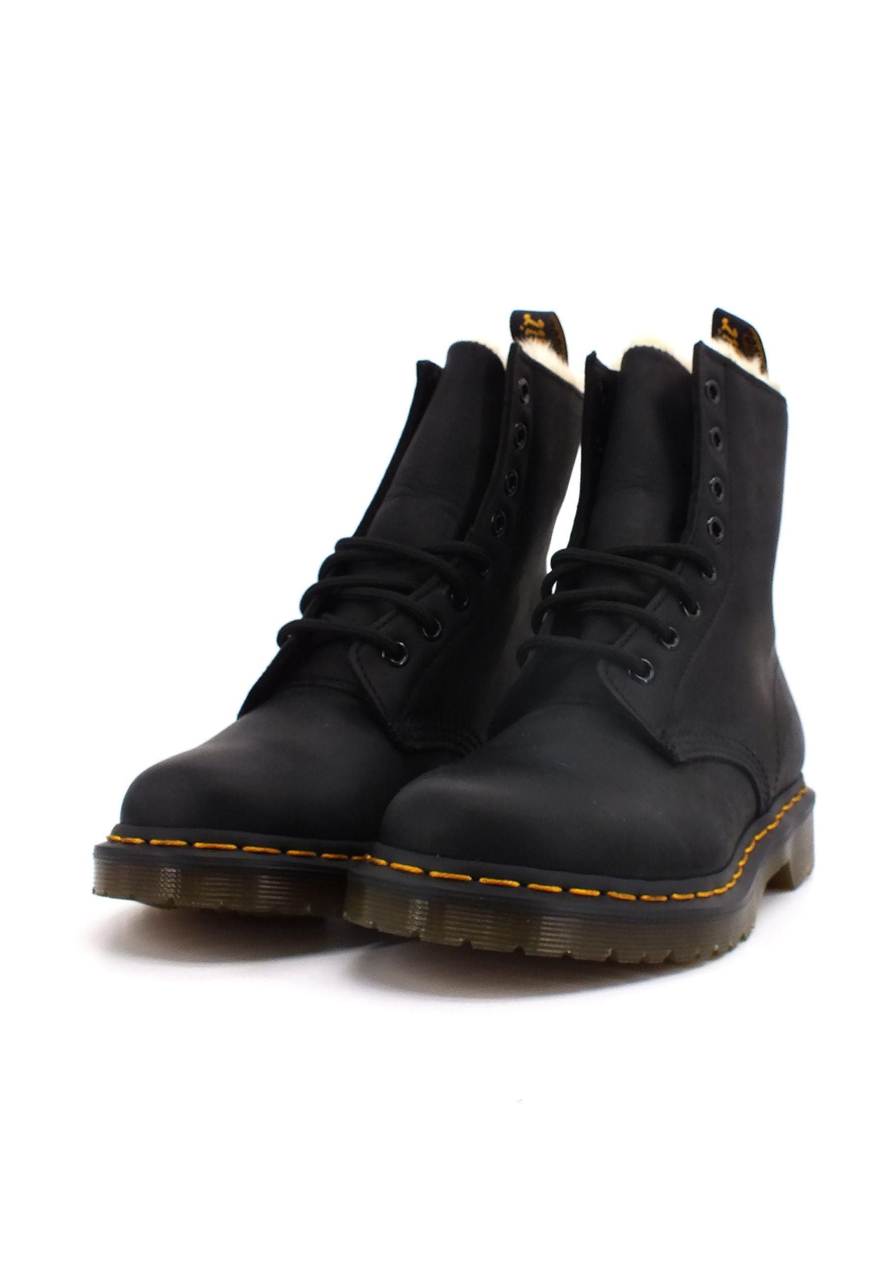DR. MARTENS Serena Burnished Wyoming Stivaletto Anfibio Pelo Donna Black 1460-21797001 - Sandrini Calzature e Abbigliamento