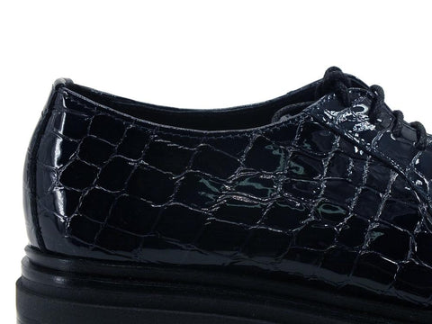 E'MIA Derby Stringata Vernice Blue MARINA - Sandrini Calzature e Abbigliamento