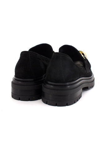 E' MIA Mocassino Fibbia Gold Donna Nero CALLA - Sandrini Calzature e Abbigliamento