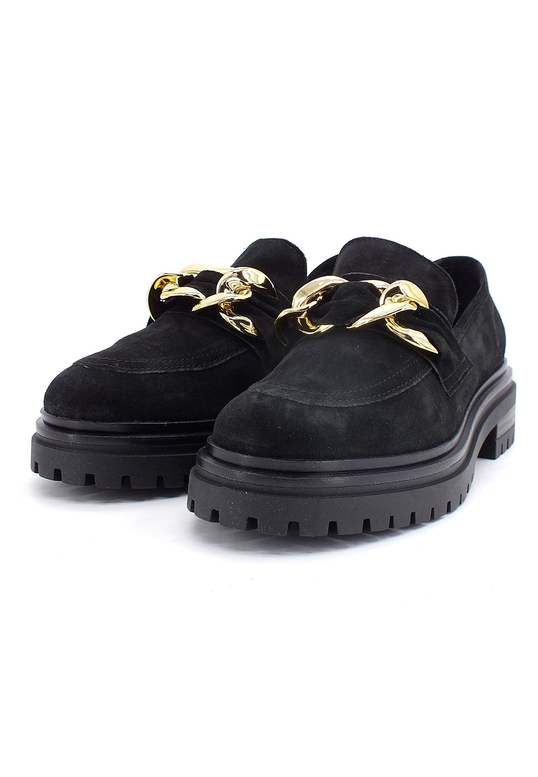 E' MIA Mocassino Fibbia Gold Donna Nero CALLA - Sandrini Calzature e Abbigliamento