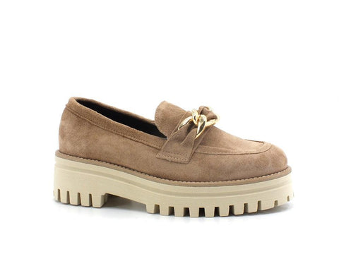 E'MIA Mocassino Suede Combact Birra Beige KLEA - Sandrini Calzature e Abbigliamento