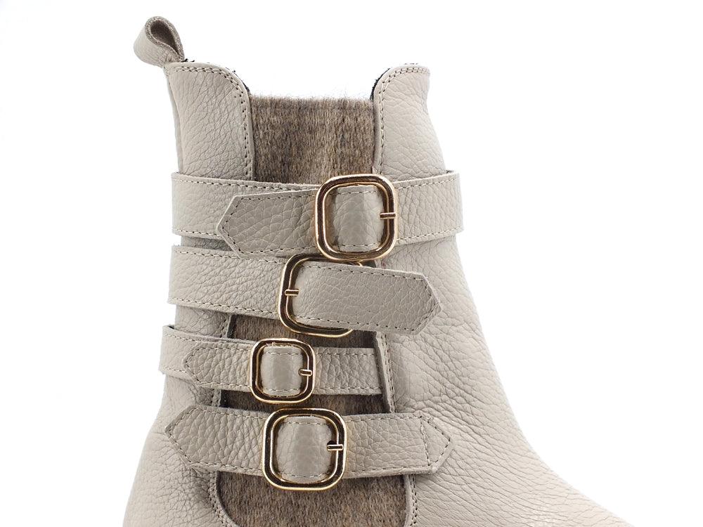 E' MIA Stivale Carrarmato Zip Beige AGATA - Sandrini Calzature e Abbigliamento