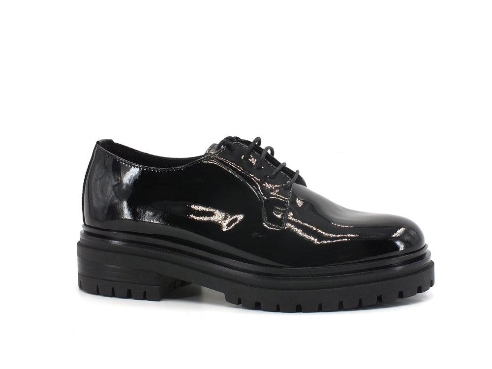 E'MIA Stringata Derby Vernice Nero MARINA - Sandrini Calzature e Abbigliamento