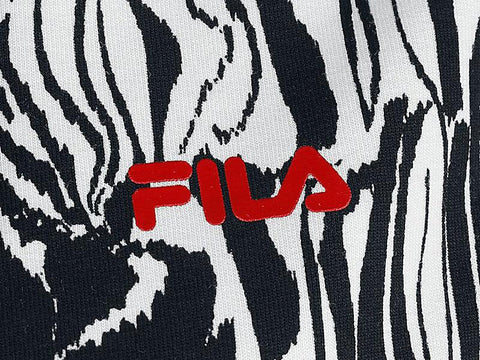 FILA Breza AOP Felpa Zebra Cropped Donna Abstrack Bianco Nero FAW0125 - Sandrini Calzature e Abbigliamento