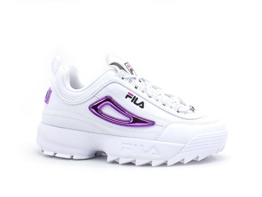 FILA Disruptor Wmn Sneaker Donna White Purple Cactus Flower 1011237.95A - Sandrini Calzature e Abbigliamento