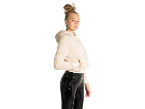 FILA Women Yule Sherpa Hoody Felpa Pelo Brasilian Sand 688948 - Sandrini Calzature e Abbigliamento