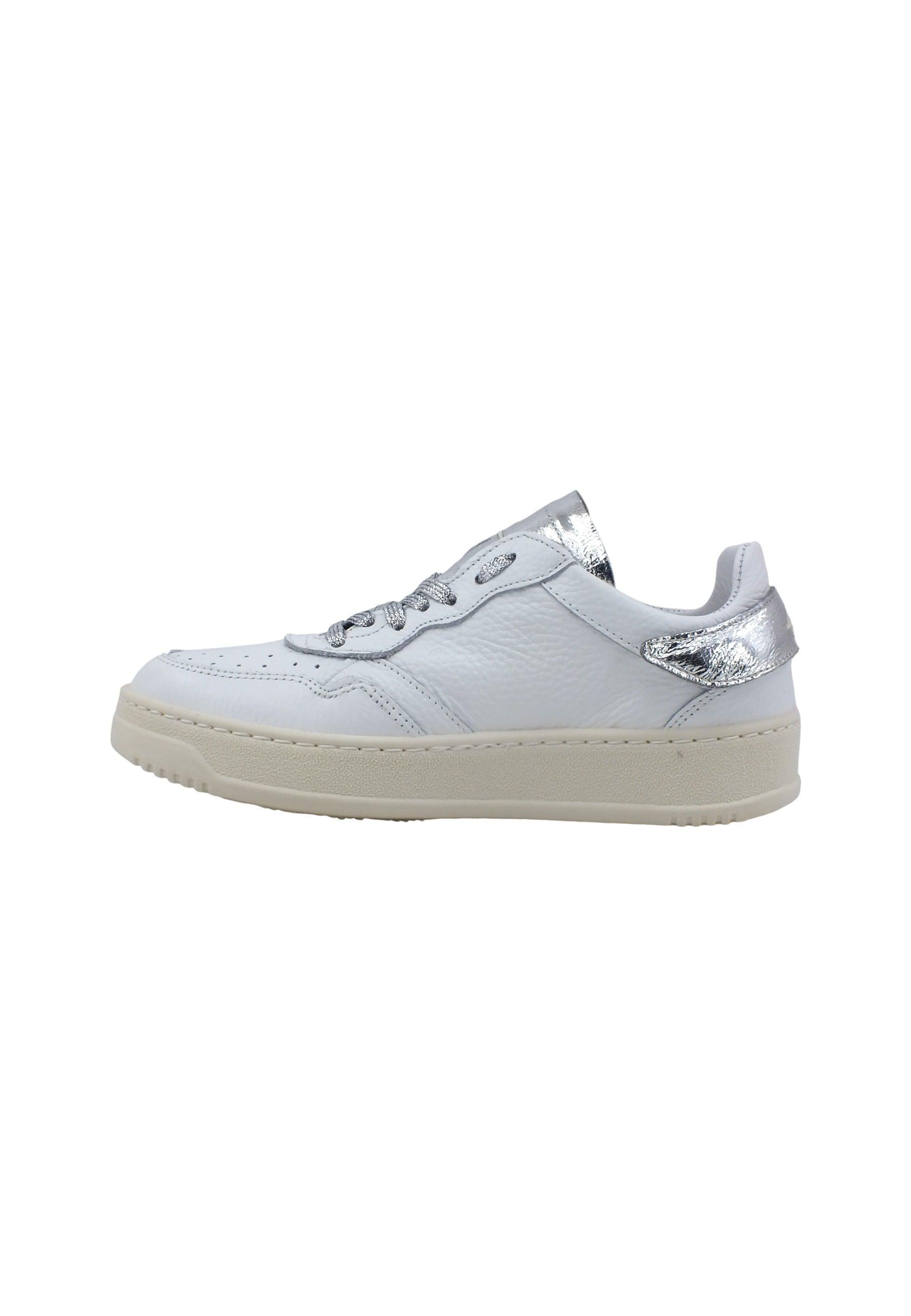 FOURLINE Sneaker Low Max Donna Bianco Lamè Argento X92 - Sandrini Calzature e Abbigliamento