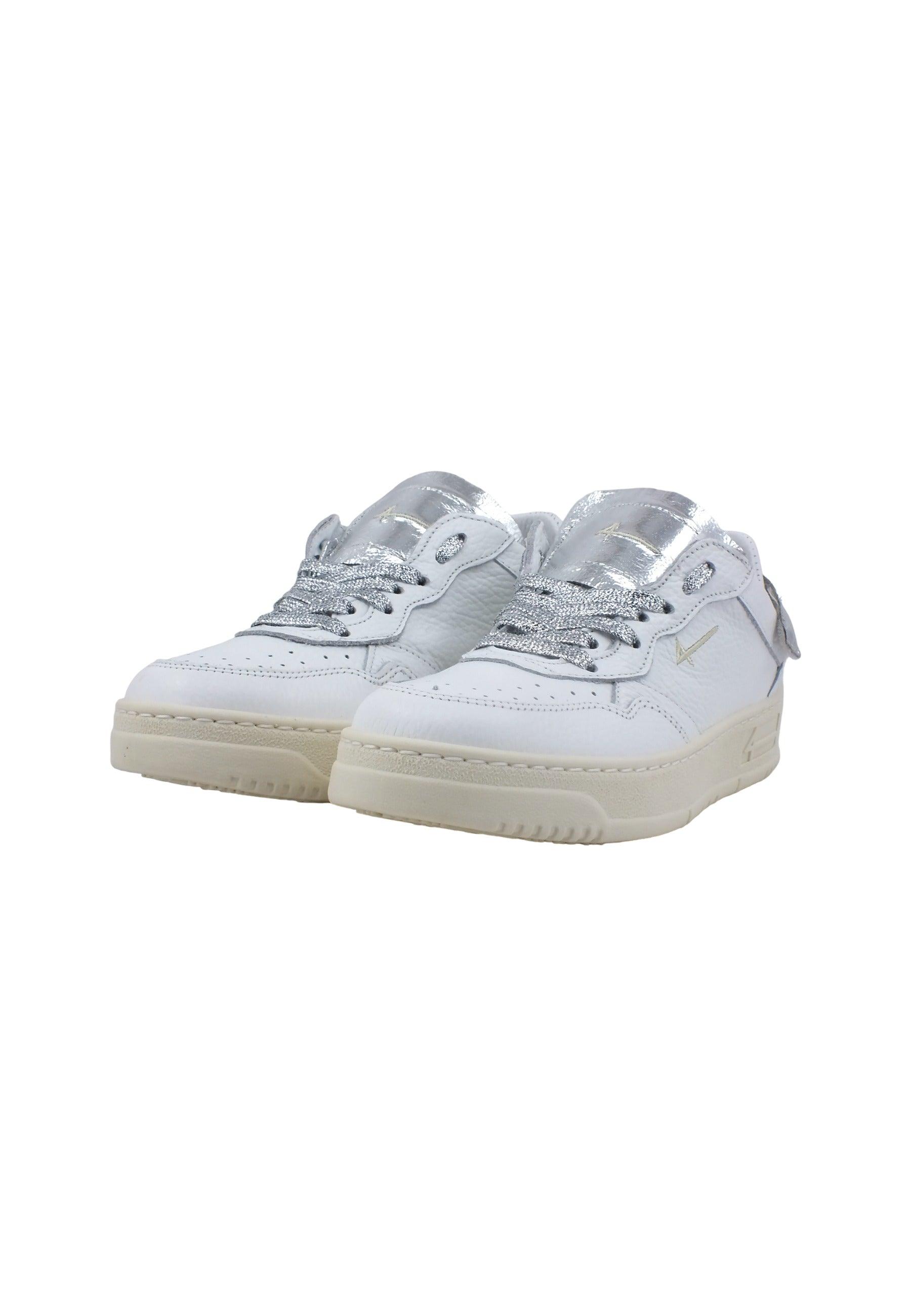 FOURLINE Sneaker Low Max Donna Bianco Lamè Argento X92 - Sandrini Calzature e Abbigliamento