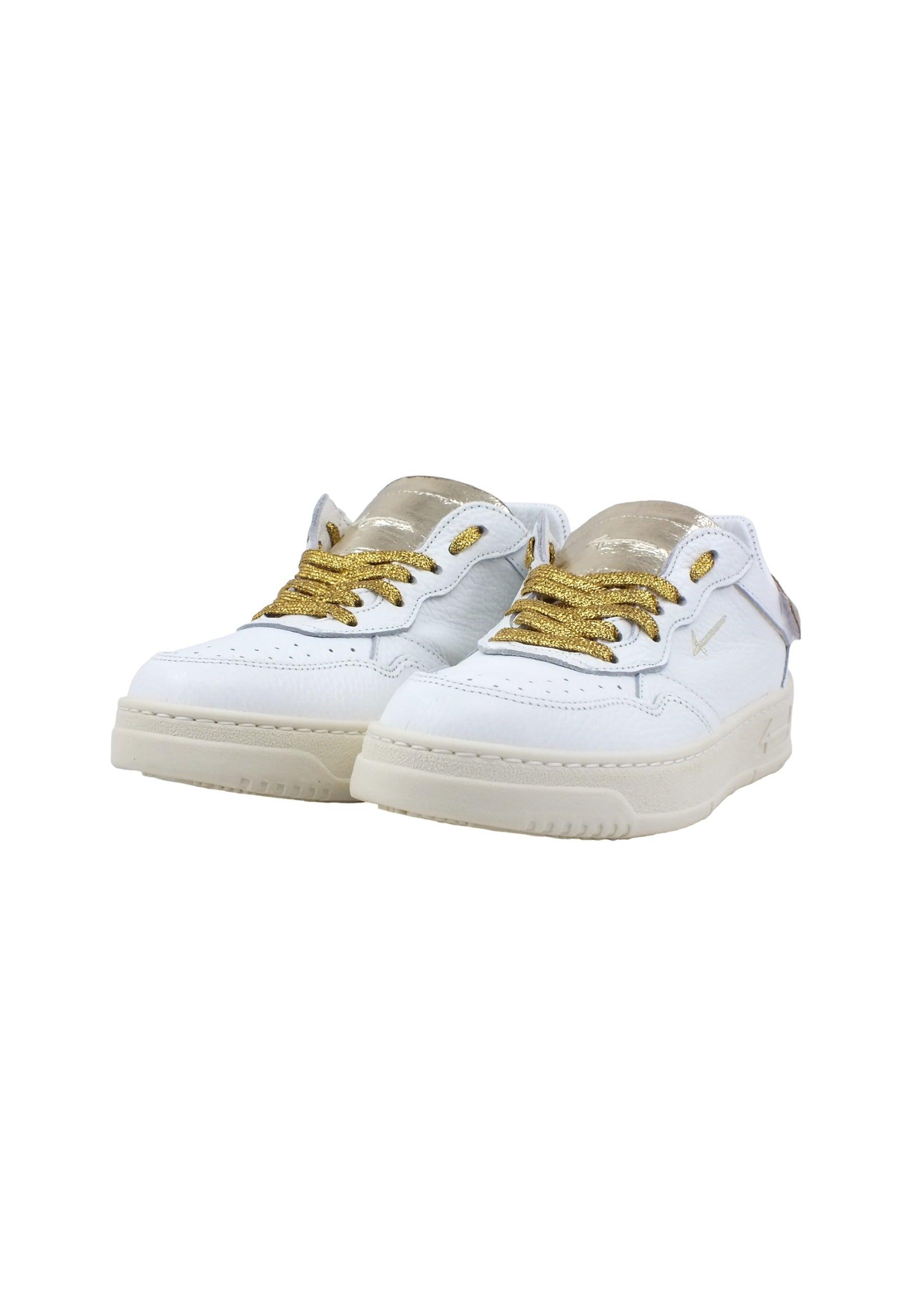 FOURLINE Sneaker Low Max Sneaker Donna Bianco Lamè Oro X93 - Sandrini Calzature e Abbigliamento