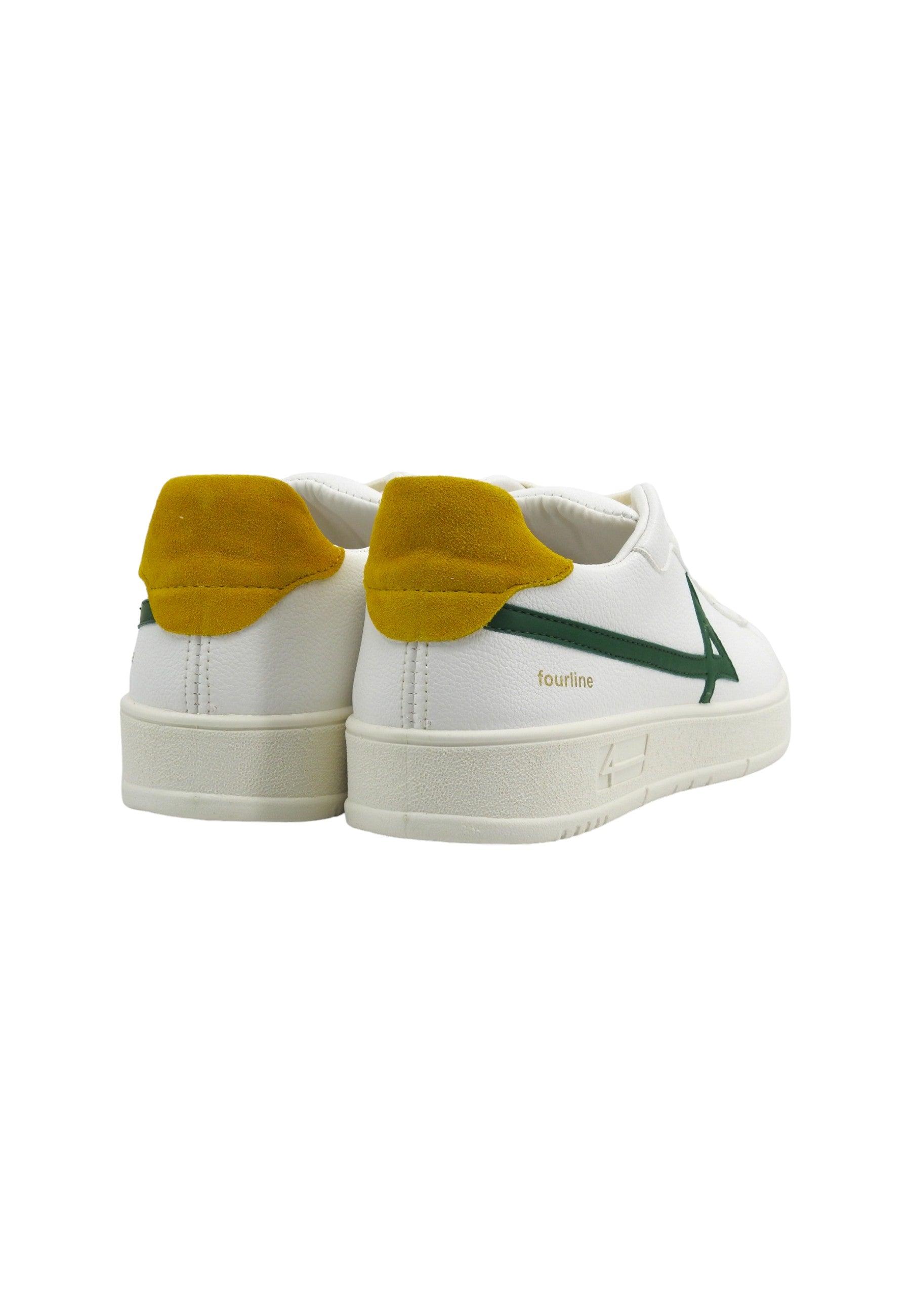 FOURLINE Sneaker Uomo Green Yellow Bianco X500U - Sandrini Calzature e Abbigliamento