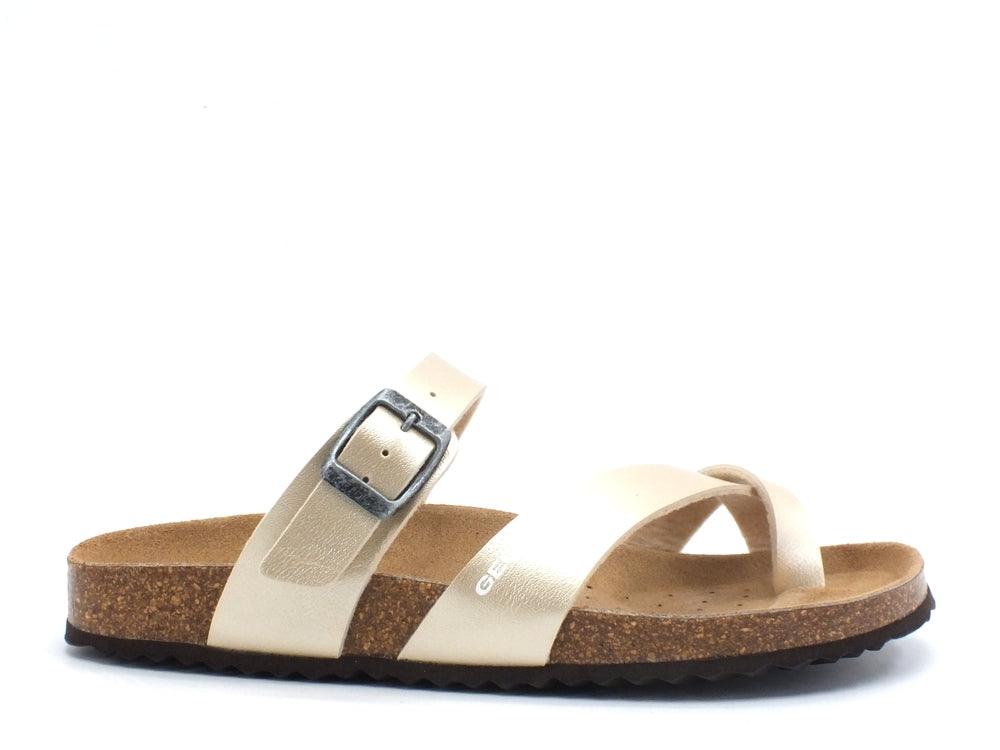 GEOX D Brionia Ciabatta Fibbie Light Gold D02LSD000BNC2012 - Sandrini Calzature e Abbigliamento