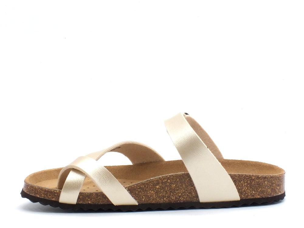 GEOX D Brionia Ciabatta Fibbie Light Gold D02LSD000BNC2012 - Sandrini Calzature e Abbigliamento