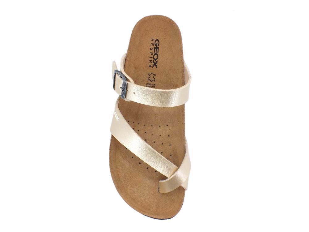 GEOX D Brionia Ciabatta Fibbie Light Gold D02LSD000BNC2012 - Sandrini Calzature e Abbigliamento