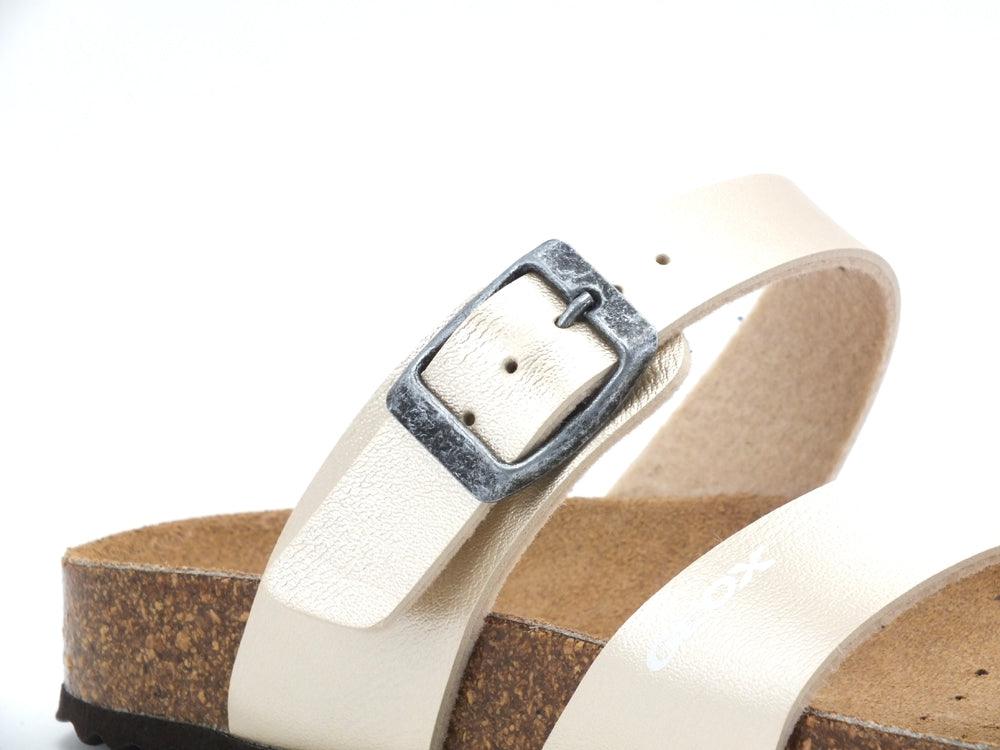 GEOX D Brionia Ciabatta Fibbie Light Gold D02LSD000BNC2012 - Sandrini Calzature e Abbigliamento