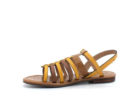 GEOX Sandalo Listini Pelle Sozy Marrone Giallo - Sandrini Calzature e Abbigliamento