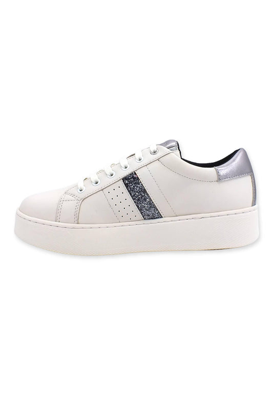 GEOX Skyely Sneaker Donna Off White Silver D16QXE085CFC1Q1A - Sandrini Calzature e Abbigliamento