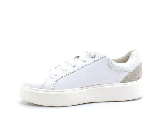 GEOX Sneaker Logo Retro Borchie Nhenbus Bianco - Sandrini Calzature e Abbigliamento