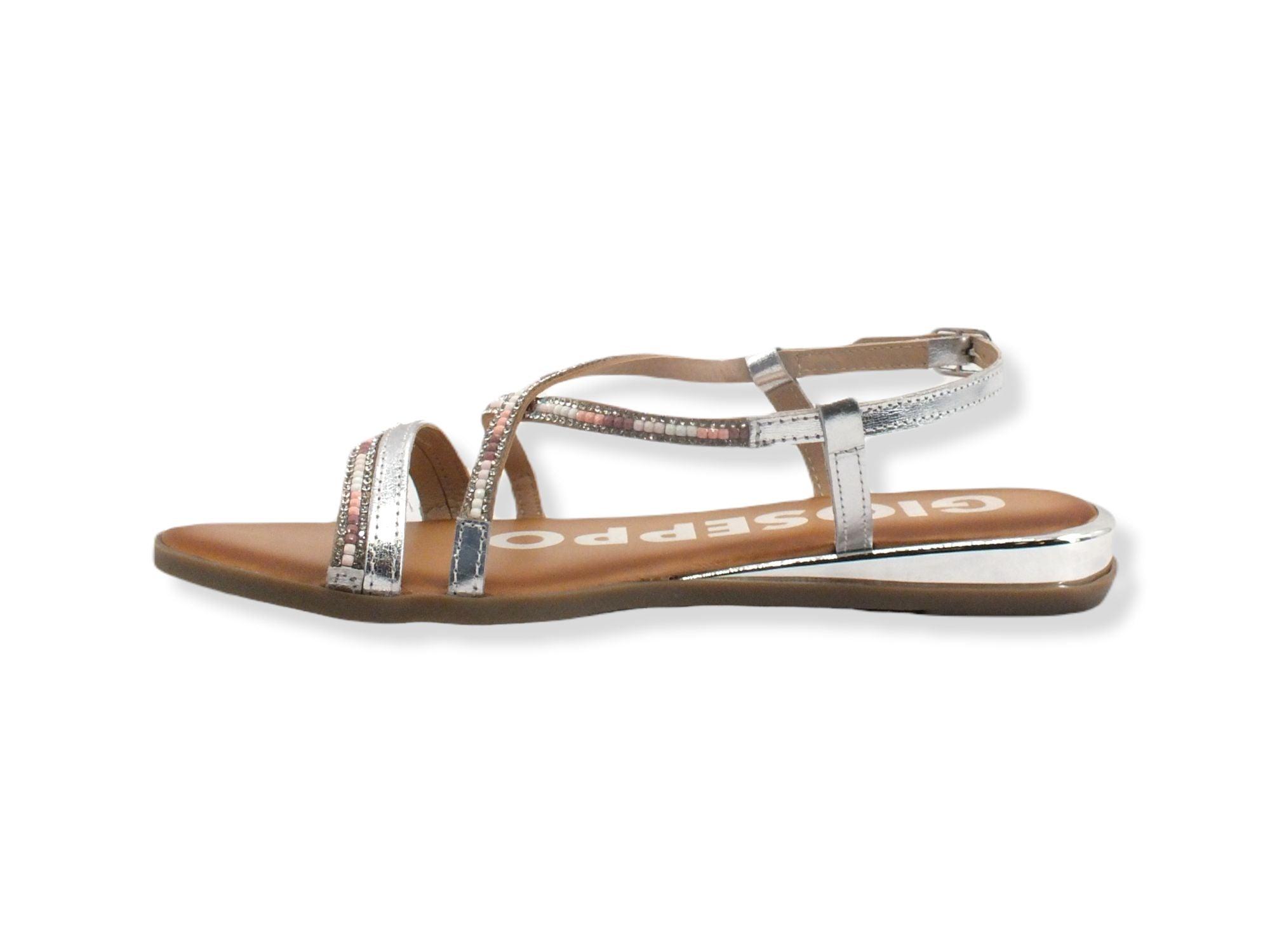 GIOSEPPO Baracoa Sandalo Listini Strass Perline Silver 65936 - Sandrini Calzature e Abbigliamento