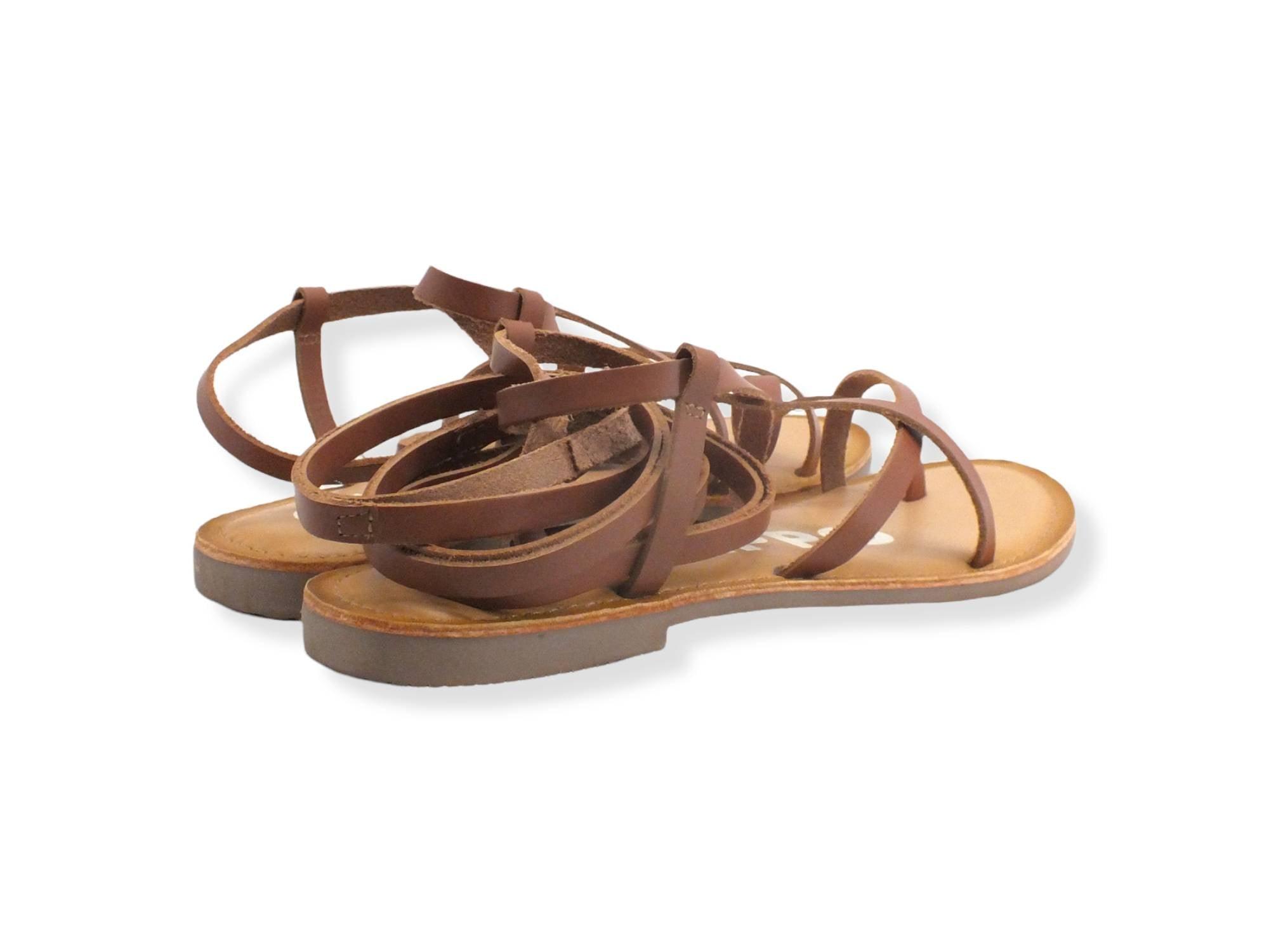 GIOSEPPO Claverack Sandalo Gladiator Infradito Marrone Tan 58494 - Sandrini Calzature e Abbigliamento