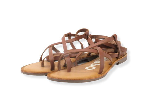 GIOSEPPO Claverack Sandalo Gladiator Infradito Marrone Tan 58494 - Sandrini Calzature e Abbigliamento