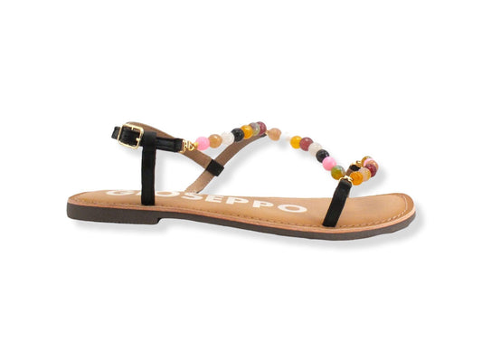 GIOSEPPO Jussara Sandalo Listini Perle Black 65977 - Sandrini Calzature e Abbigliamento