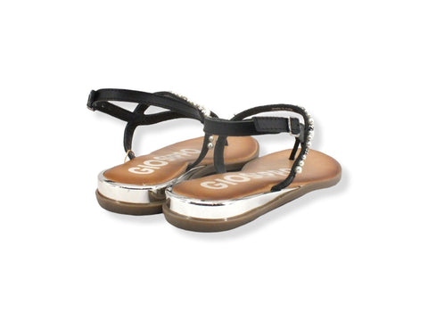 GIOSEPPO Kleberg Sandalo Infradito Perle Strass Black 65930 - Sandrini Calzature e Abbigliamento