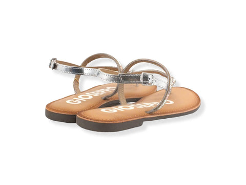 GIOSEPPO Sullana Sandalo Infradito Perline Strass Silver 65934 - Sandrini Calzature e Abbigliamento