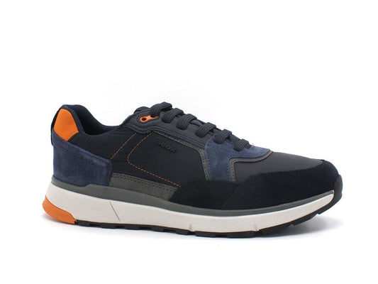 GOEX Sneaker Running Suede Bicolor Navy Orange U16DQA022FUC0659 - Sandrini Calzature e Abbigliamento